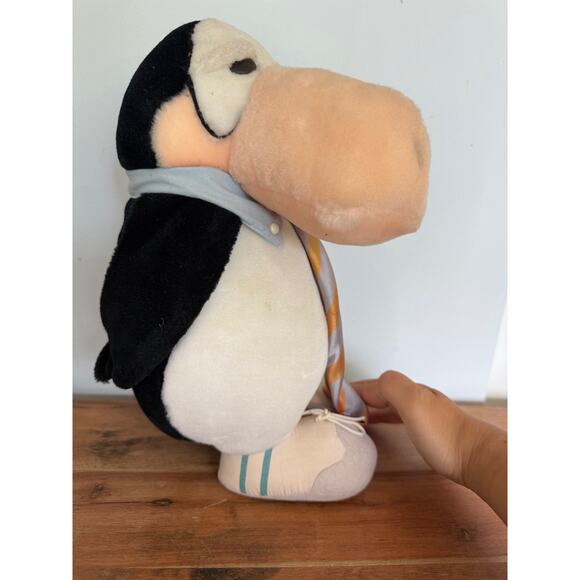 VTG 1985 Opus The Penguin Yuppie Phase Plush Dakin Yuppy Nice Necktie & Tags - Picture 4 of 7